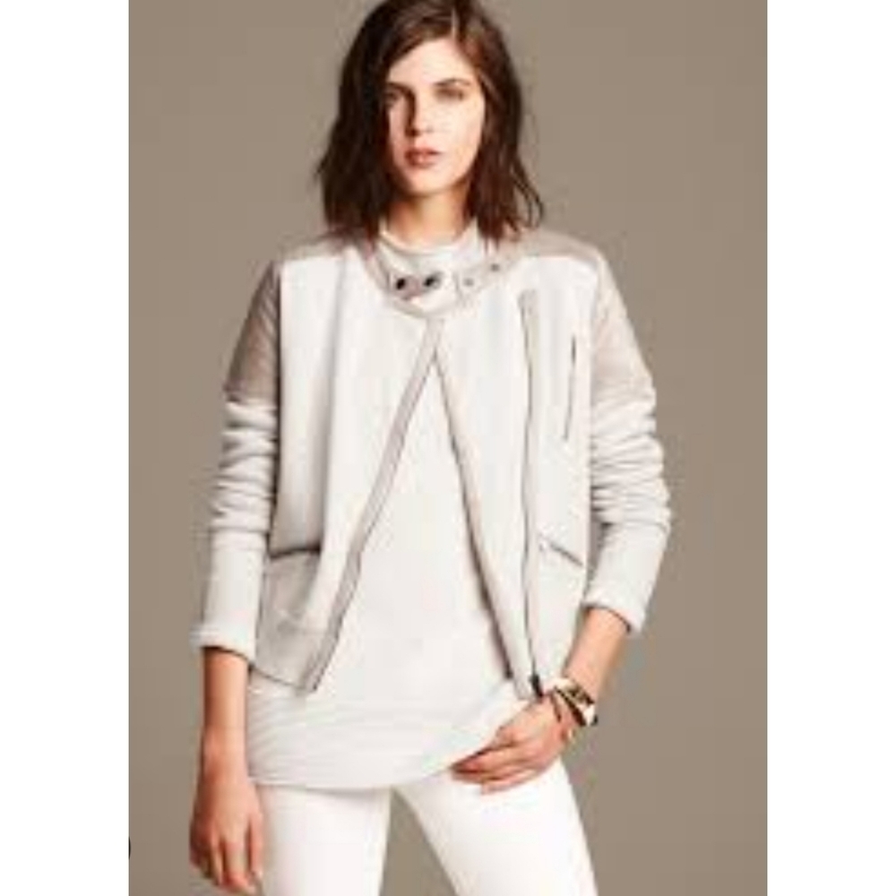 Banana Republic Suede Moto Sweater Jacket
